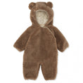 Load image into Gallery viewer, Konges Sløjd Grizz Teddy Onesie - Dark Brown