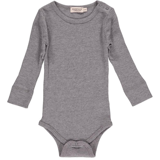 Modal Body Plain LS - Grey Melange