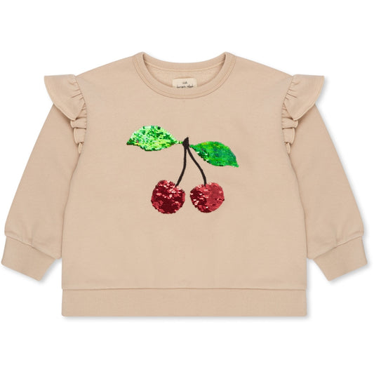 Lou Sequin Sweatshirt - Cherry