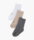 Load image into Gallery viewer, SC 3-Pack Socks - White/Khaki/Grey
