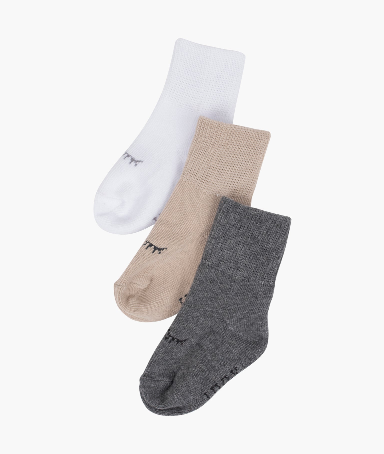 SC 3-Pack Socks - White/Khaki/Grey