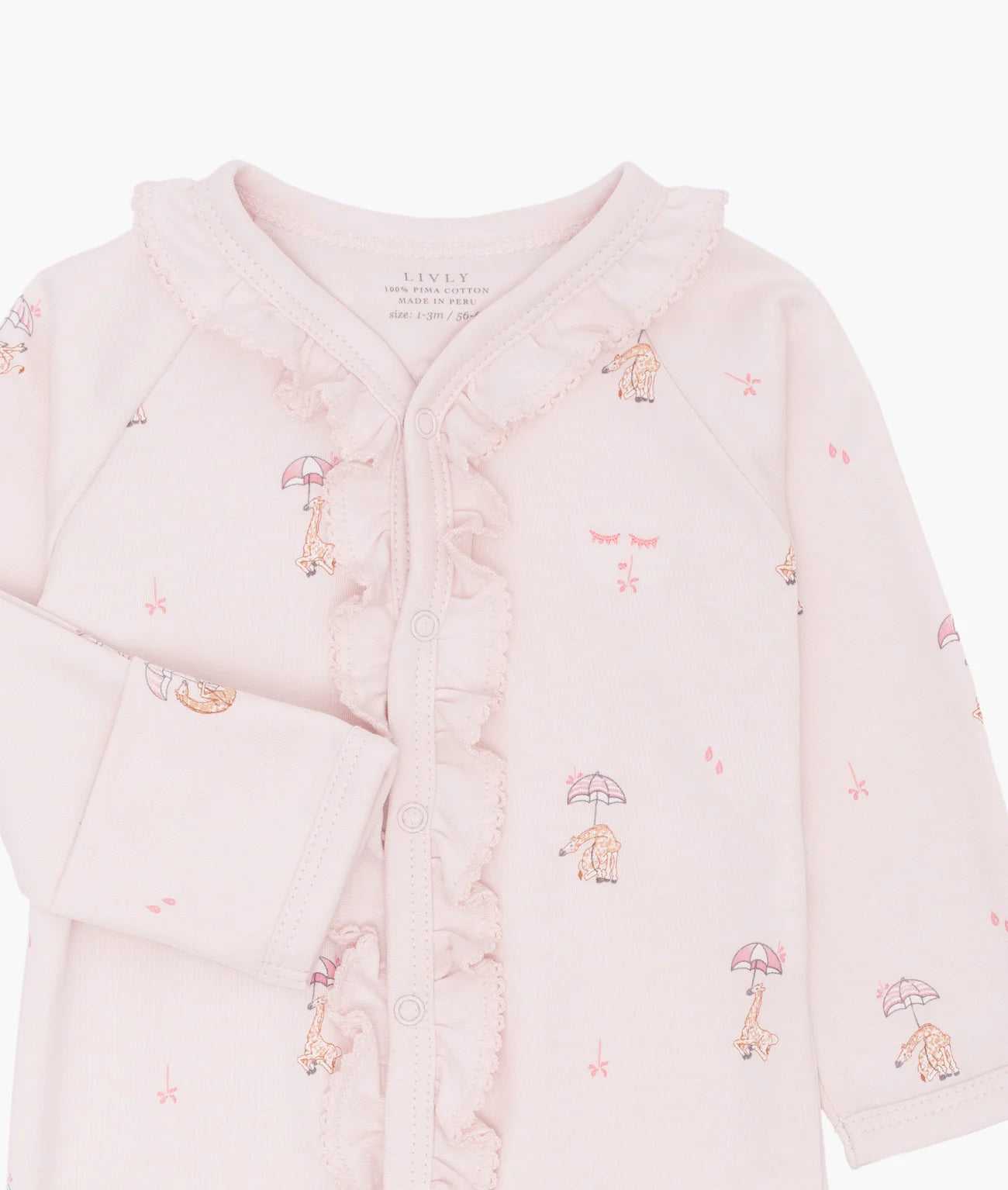 LIVLY Giraffe Sara Footie - Rosa