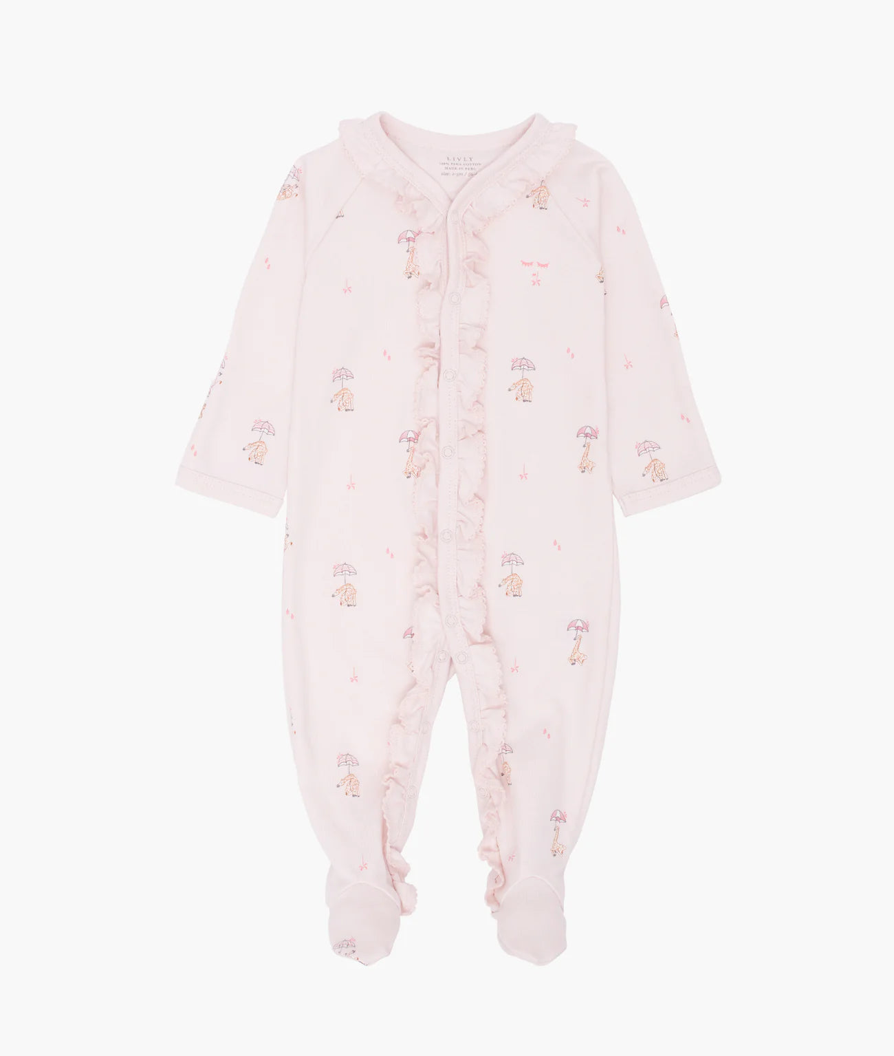 LIVLY Giraffe Sara Footie - Rosa