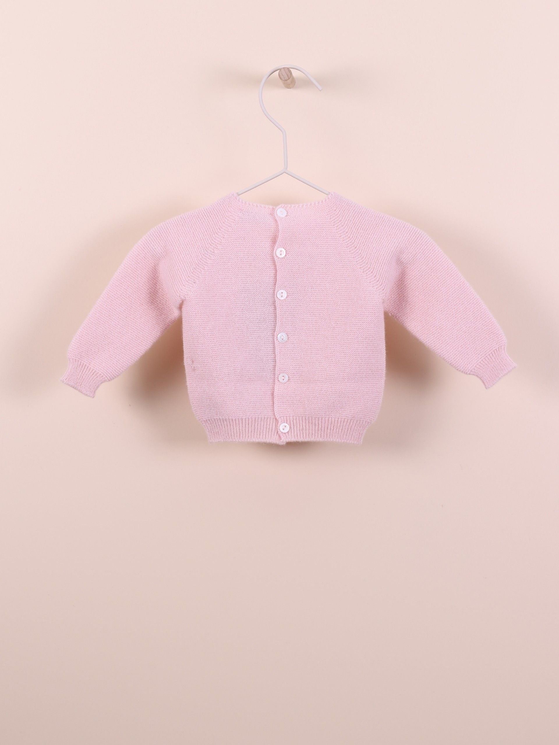 Wedoble Ull genser med knapper bak - Soft Pink