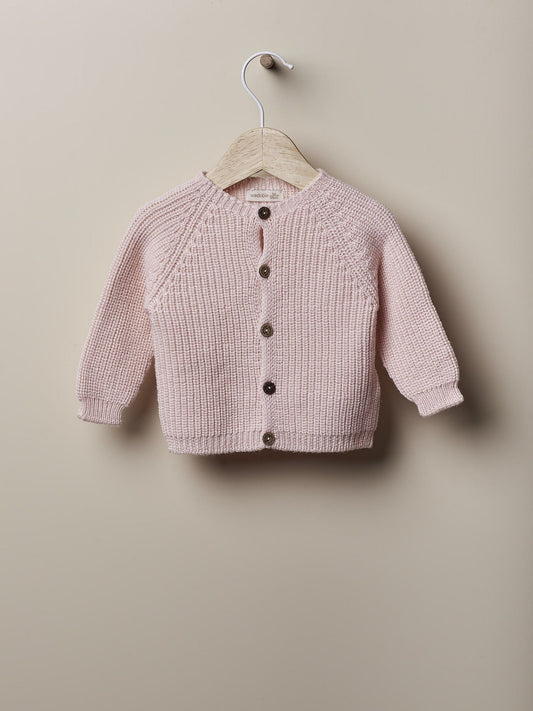 Wedoble Ull Cardigan Engelsk Rib - Soft Pink