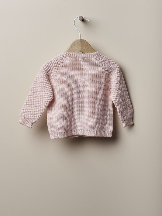 Wedoble Ull Cardigan Engelsk Rib - Soft Pink