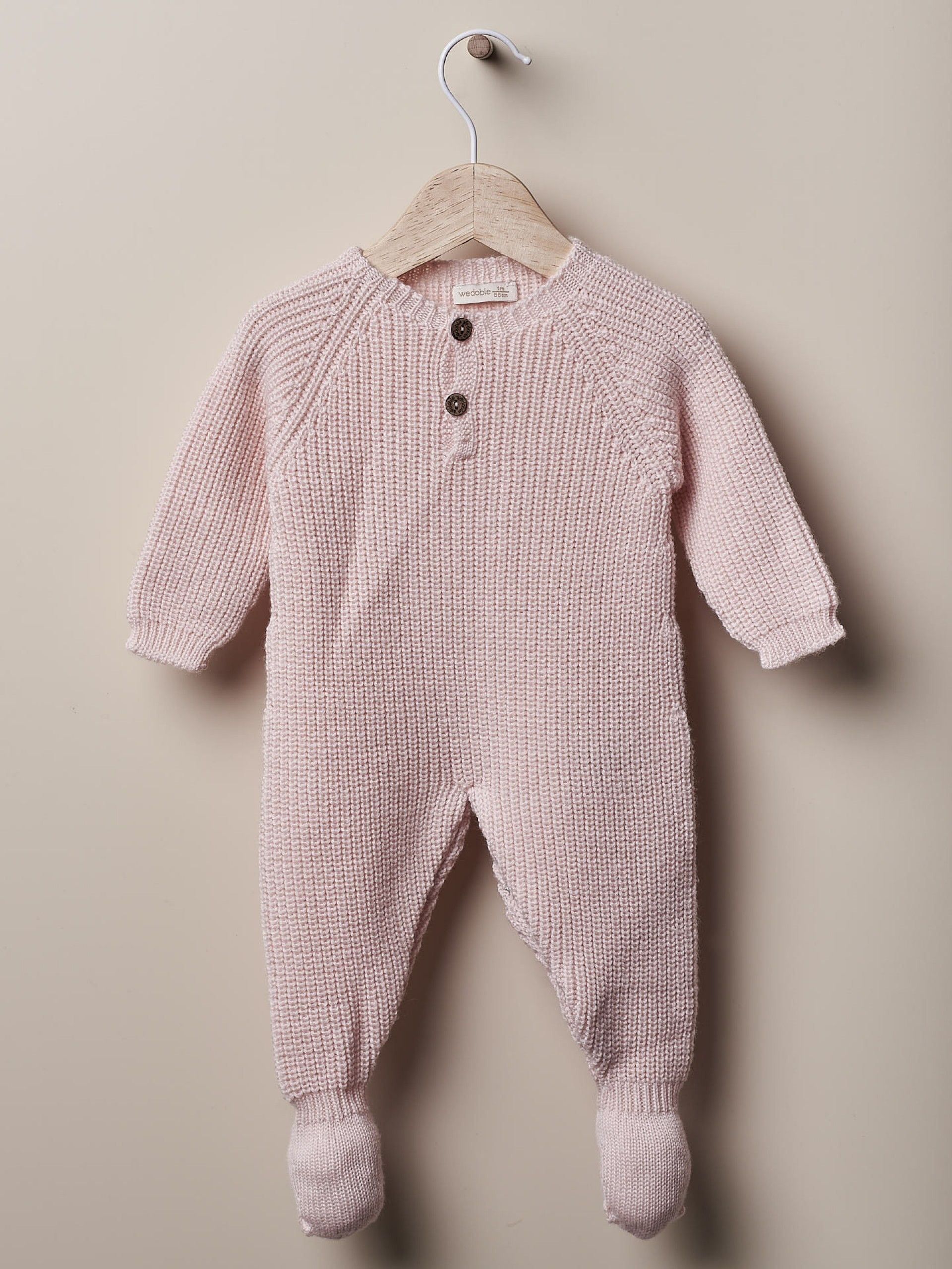 Wedoble Ull Overall Engelsk Rib - Soft Pink