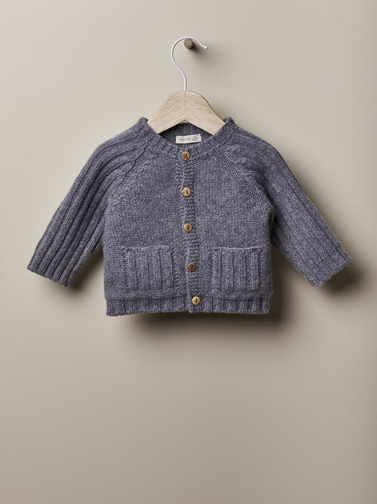 Wedoble Ull Cardigan med lommer - Medium Grey