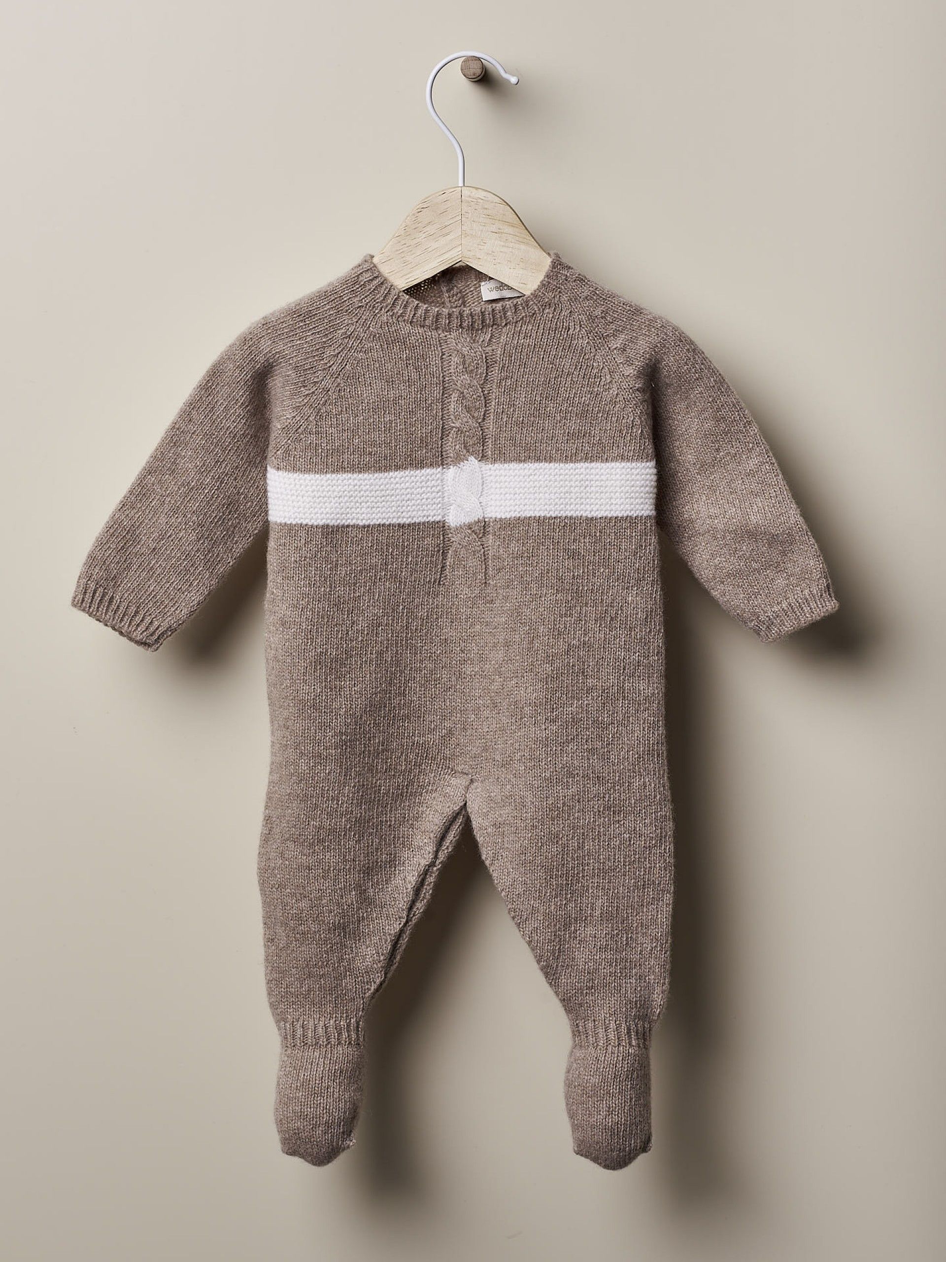 Wedoble Ull Overall med Perlefarget Stripe - Brown