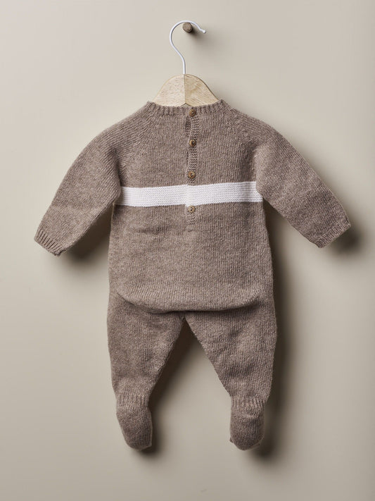 Wedoble Ull Overall med Perlefarget Stripe - Brown