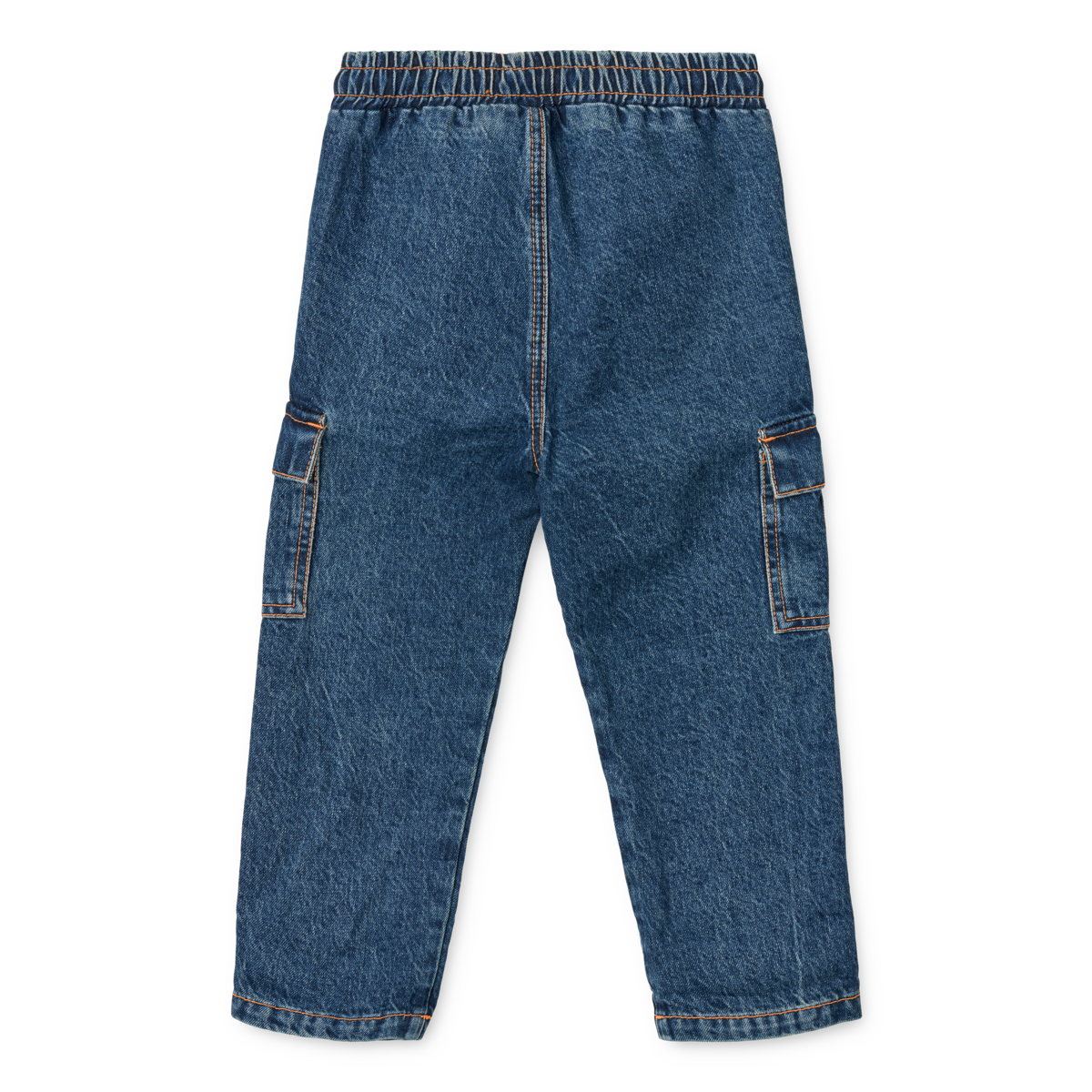 Delvin Denim Cargo Bukser - Medium Blue Denim