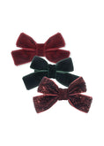 Load image into Gallery viewer, Konges Sløjd 6-pack Mini Bow Hårspenner - Red/Glitter/Green
