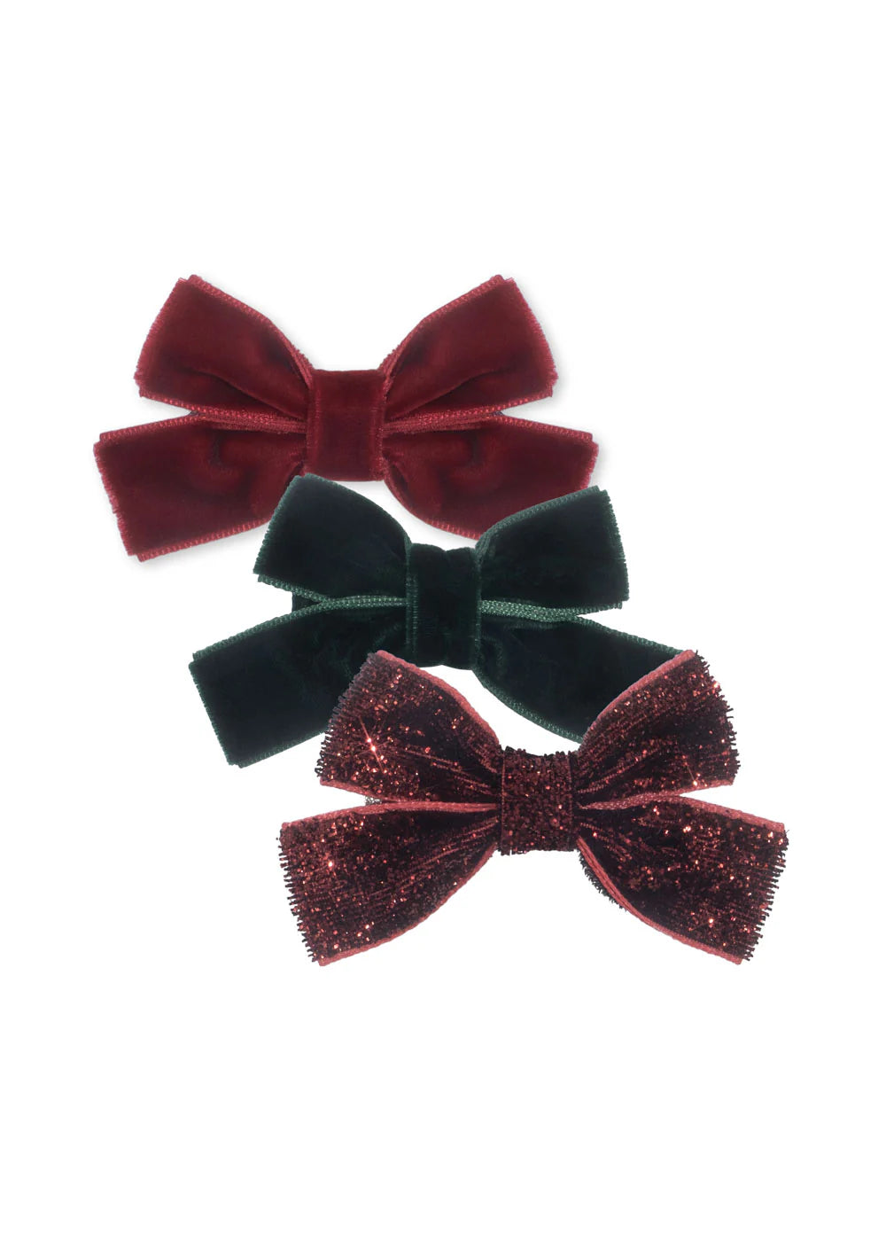 Konges Sløjd 6-pack Mini Bow Hårspenner - Red/Glitter/Green