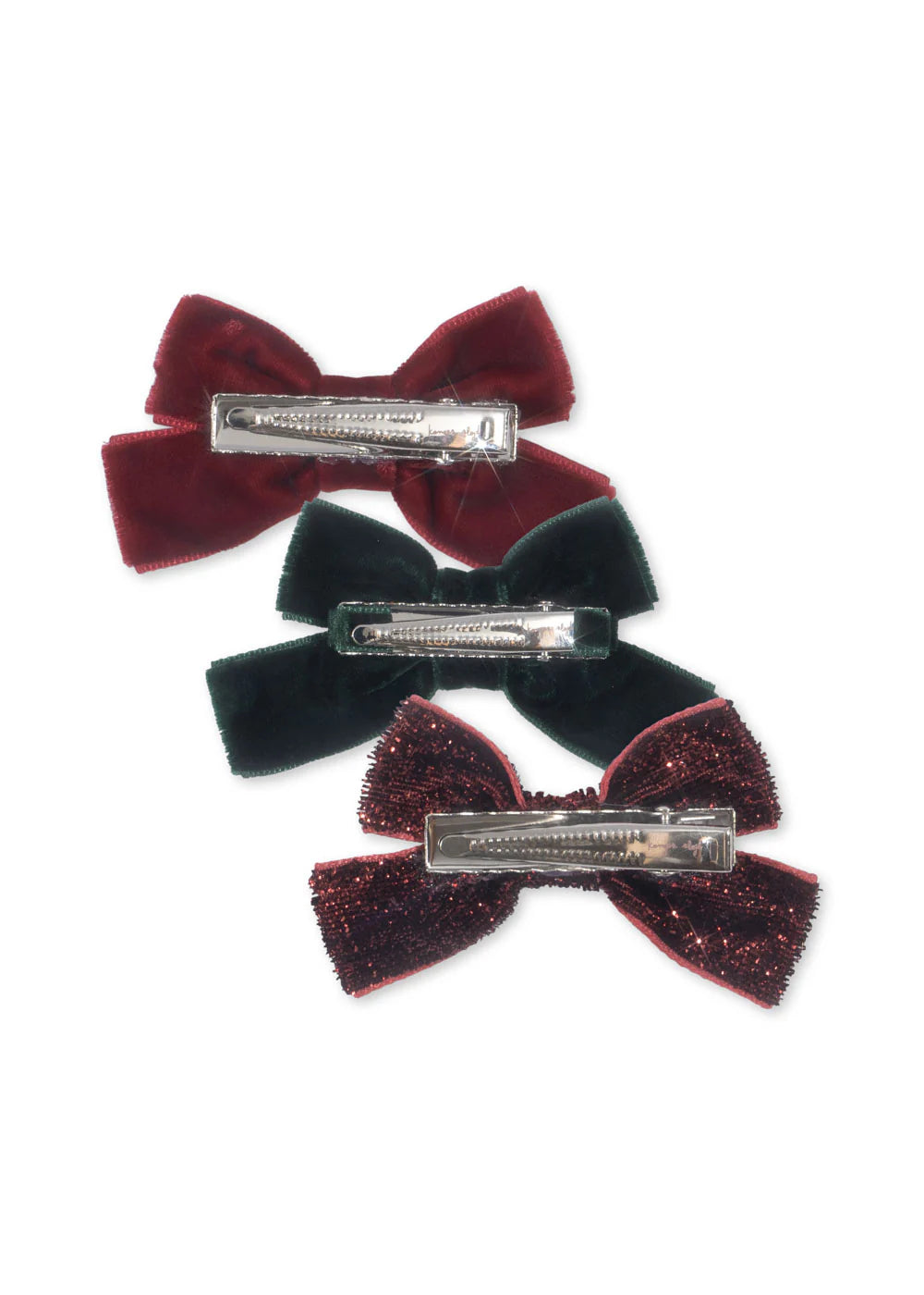 Konges Sløjd 6-pack Mini Bow Hårspenner - Red/Glitter/Green