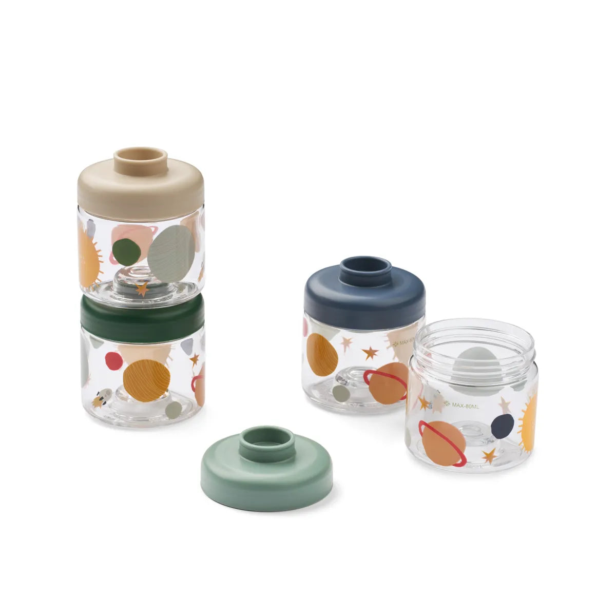 LIEWOOD Dominique Baby Food Tritan Boxes 100 ML 4-Pack - Universe / Classic navy
