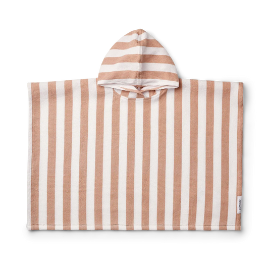 LIEWOOD Paco Poncho - Stripes Tuscany Rose / White