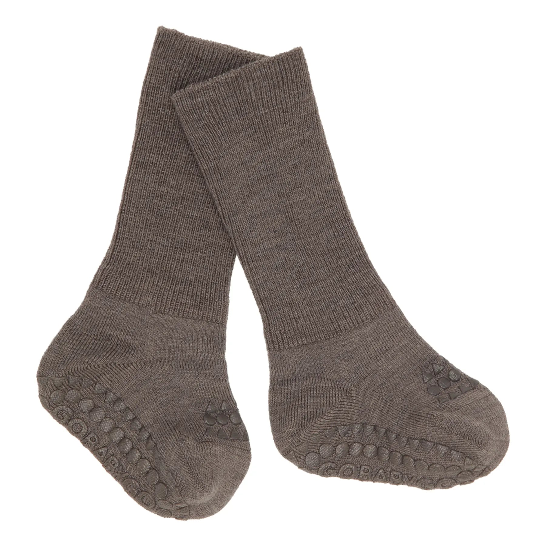 GoBabyGo Non-Slip Sokker Merinoull - Brown Melange