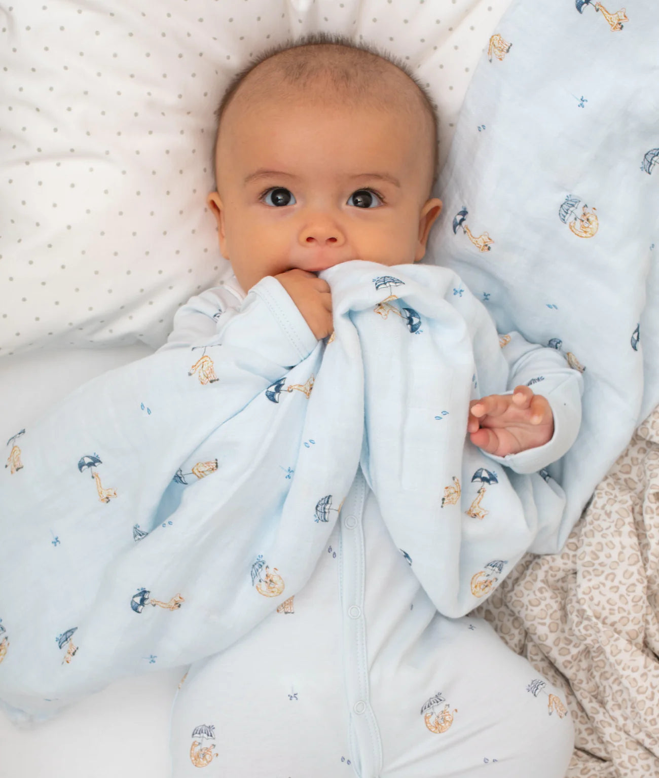 LIVLY Giraffe Swaddle - Blå