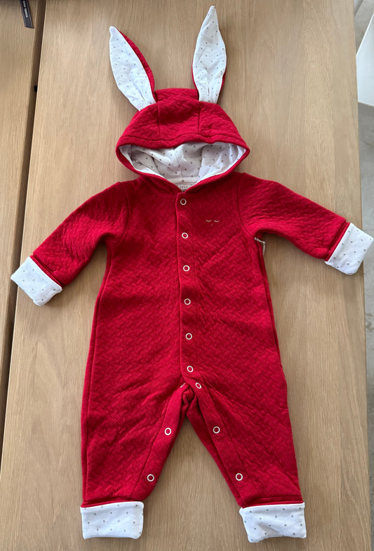 LIVLY Jacquard Bunny Overall - Rød