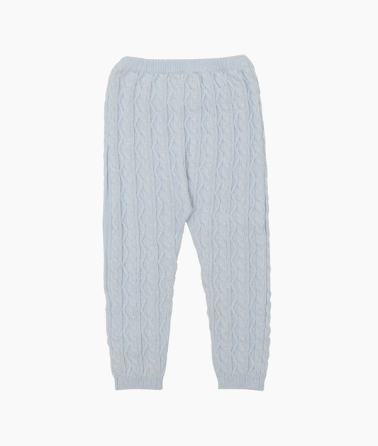 LIVLY Cable Knit Pants - Light Blue