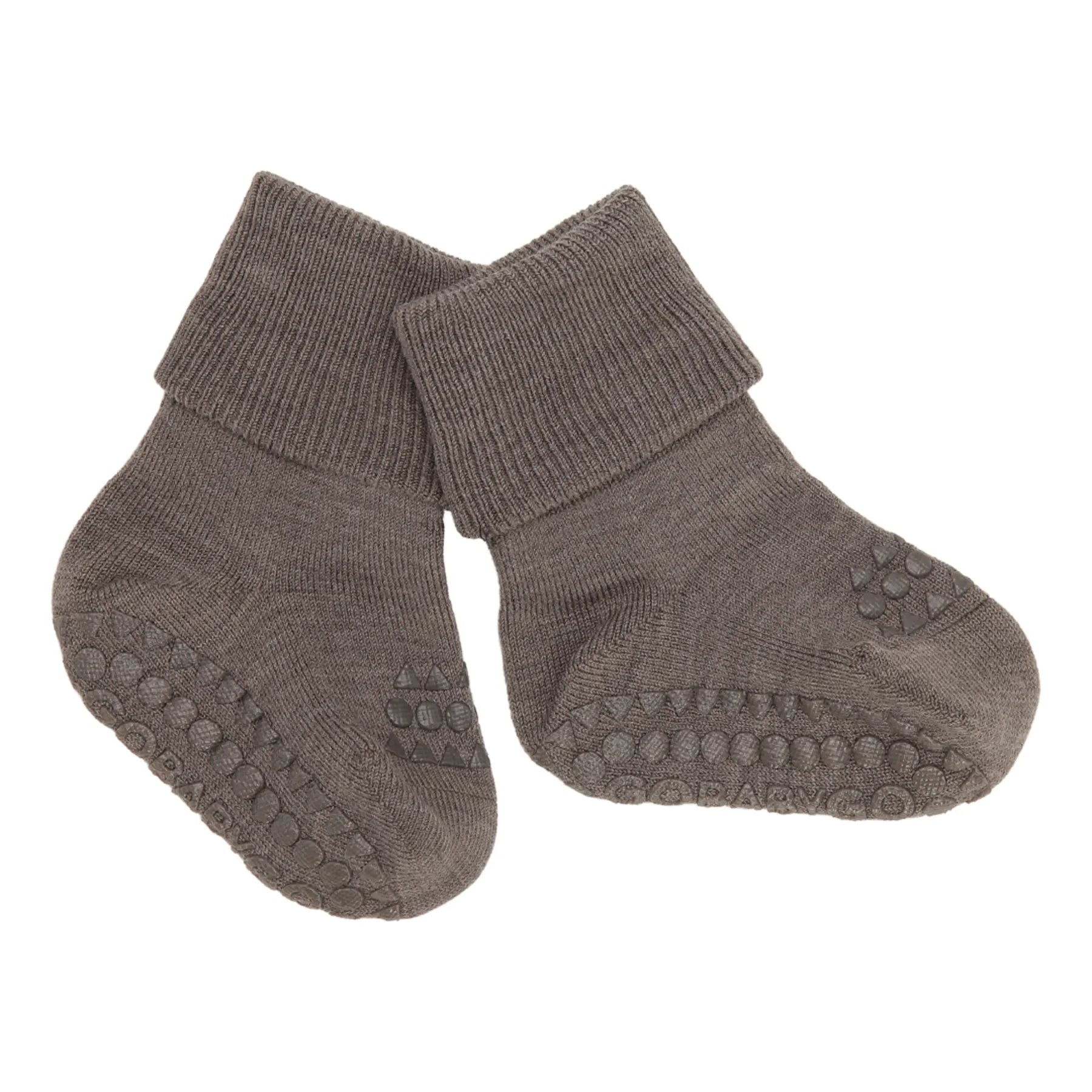 GoBabyGo Non-Slip Sokker Merinoull - Brown Melange