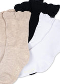 Load image into Gallery viewer, Konges Sløjd 3-Pack Frill Socks - White/ Navy / Beige
