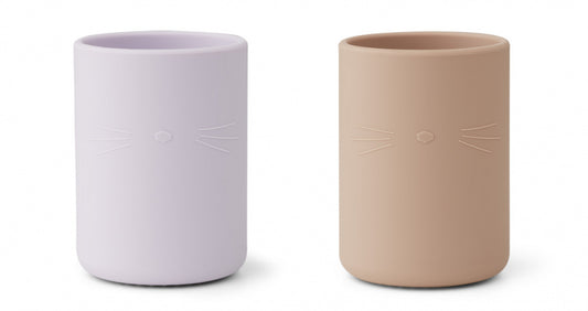 LIEWOOD Ethan Cup 2 Pack - Cat Light Lavender/Rose Mix