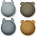 Load image into Gallery viewer, LIEWOOD Iggy Silicone Bowls 4-Pack - Caramel/Blue Multi Mix
