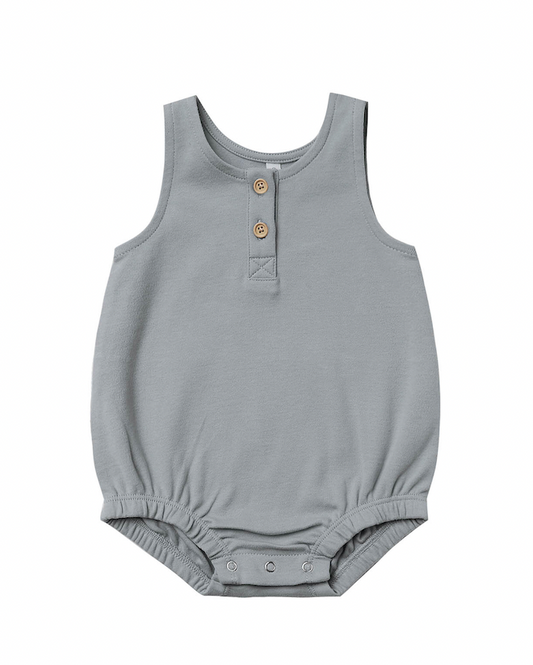 Quincy Mae Sleeveless Bubble Onesie - Ocean