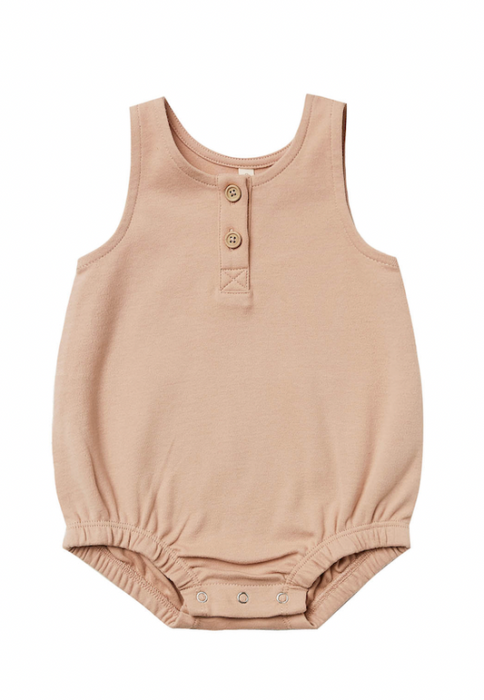 Quincy Mae Sleeveless Bubble Onesie - Petal