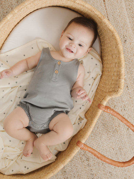 Quincy Mae Sleeveless Bubble Onesie - Ocean