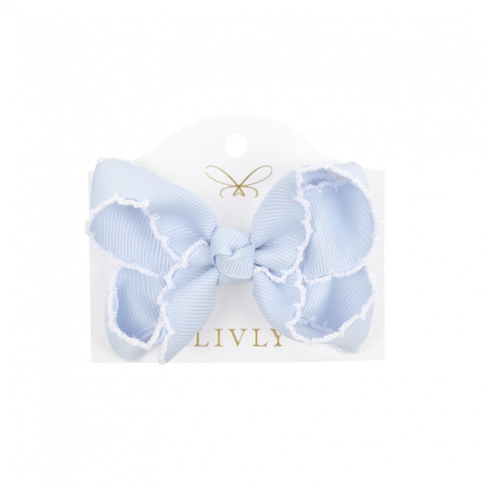 LIVLY Medium Picot Bow - Blue Bird