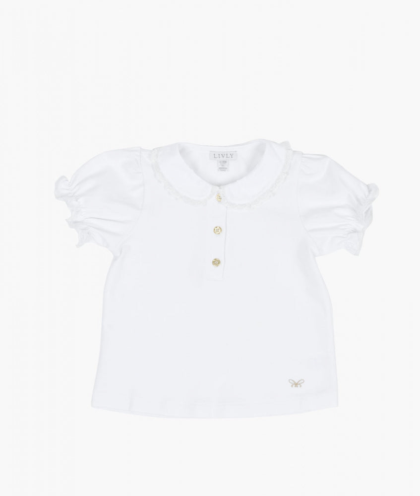 LIVLY Short Sleeve Marianne Top - White
