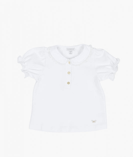 LIVLY Short Sleeve Marianne Top - White
