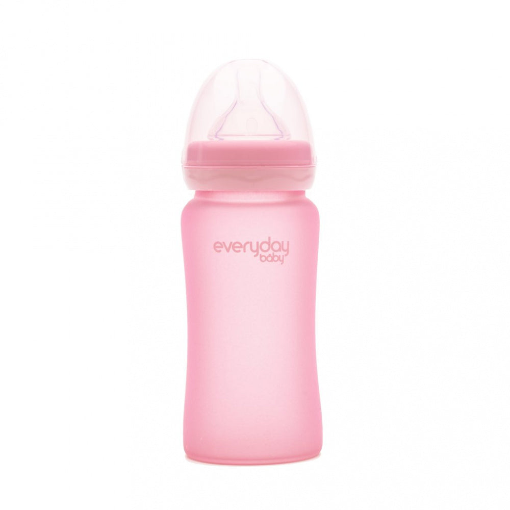 Glassflaske med knusebeskyttelse 240ml - Rose Pink