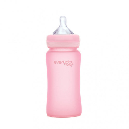 Glassflaske med knusebeskyttelse 240ml - Rose Pink