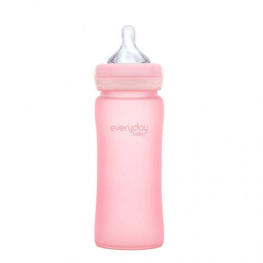 Glassflaske med knusebeskyttelse 300ml - Rose Pink