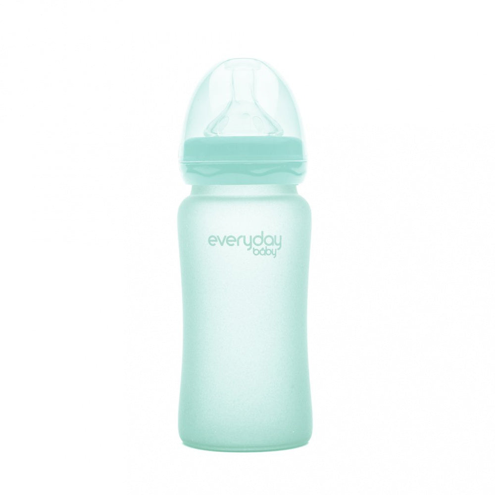 Glassflaske med knusebeskyttelse 240ml - Mint Green