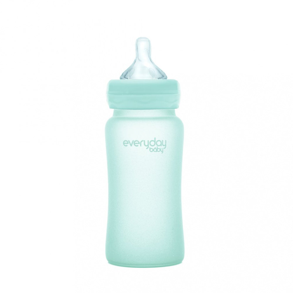 Glassflaske med knusebeskyttelse 240ml - Mint Green