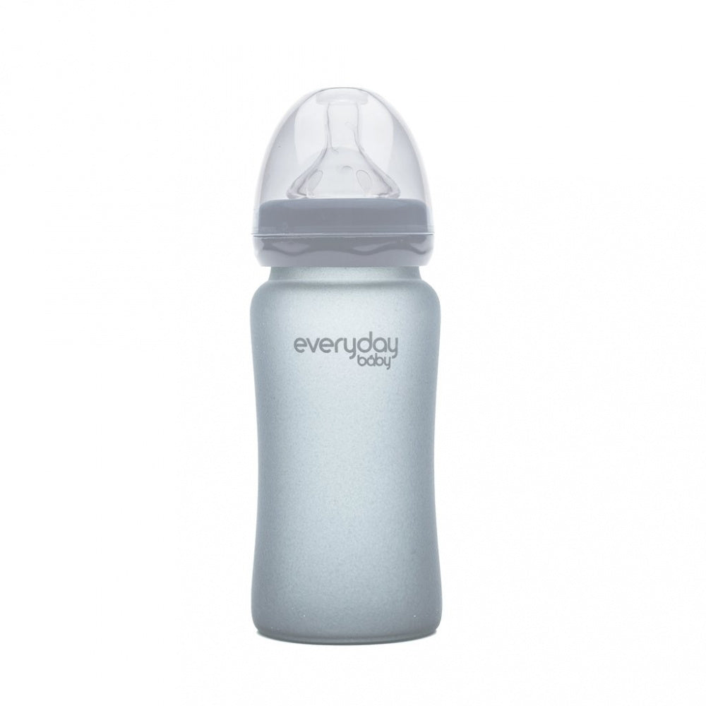 Glassflaske med knusebeskyttelse 240ml - Grey