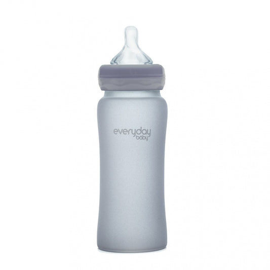 Glassflaske med knusebeskyttelse 300ml - Grey