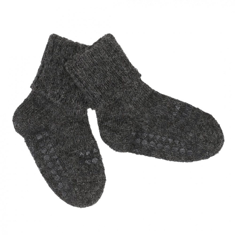 Non-Slip Alpaca Socks - Mørk Grå