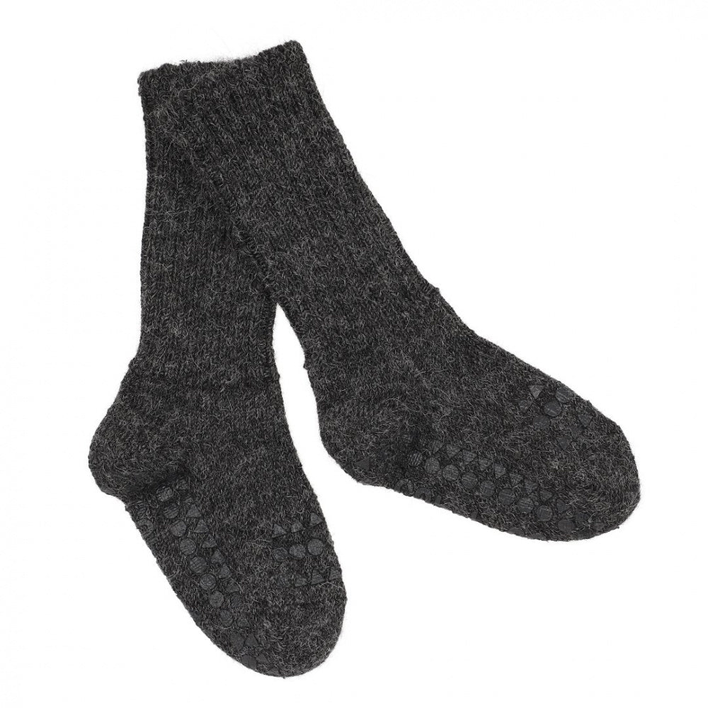 Non-Slip Alpaca Socks - Mørk Grå