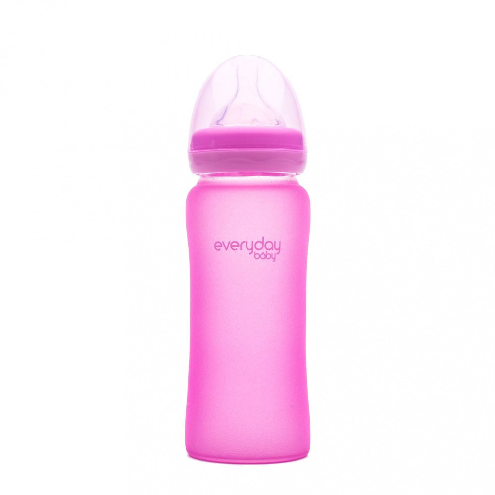 Tåteflaske med varmeindikator 300ml - Rosa