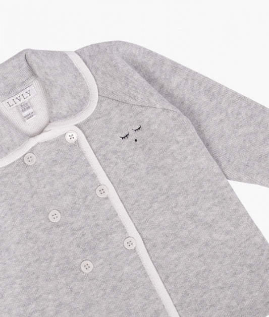 Double Button Cardigan - Grey