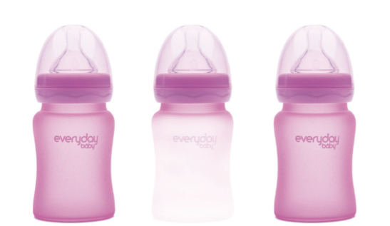 Tåteflaske med varmeindikator 300ml - Rosa