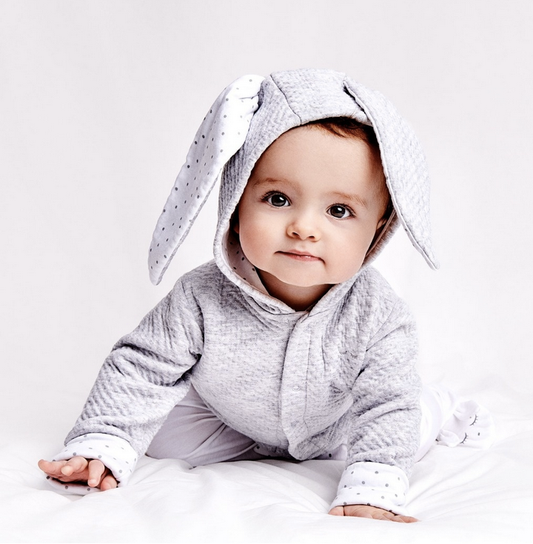Bunny Cardigan - Grey Melange Jacquard