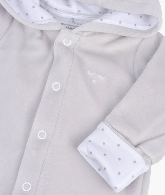 Bunny Overall - Silver grey Plush