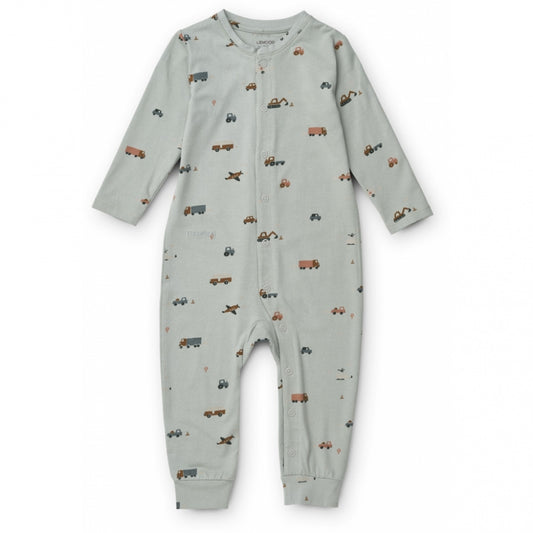 LIEWOOD Birk Pyjamas Jumpsuit - Vehicles/Blue fog