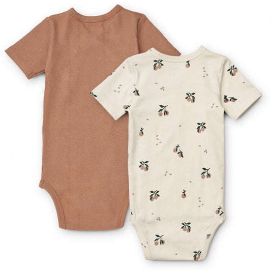 LIEWOOD Hali Crossed Body SS 2-Pack - Peach/Sea Shell Mix